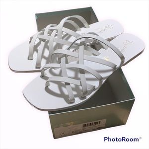 Seychelles Nice Try White Leather Sandal Size 9.5 NWT
